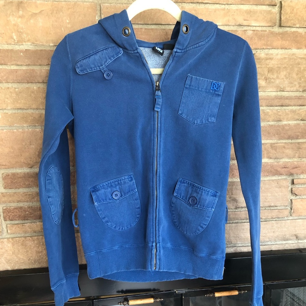 DC Zip Up Blue Hoodie